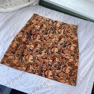 Zara Multicolor Leaf Print Mini Skirt